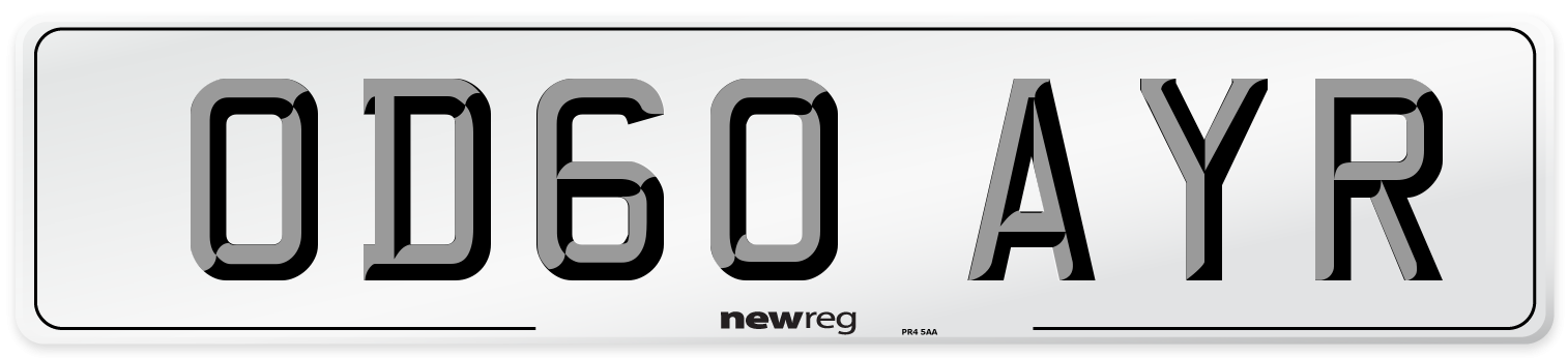 OD60 AYR Number Plate from New Reg